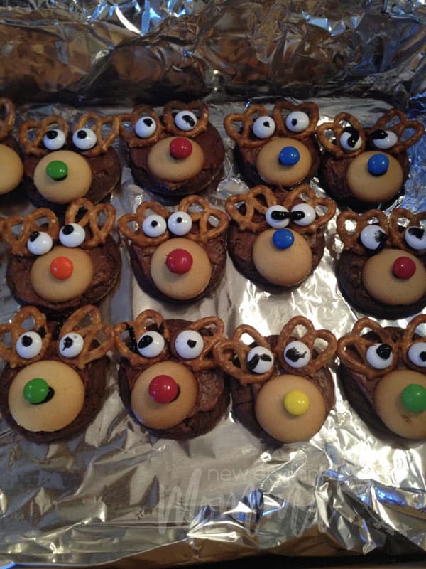 Cute homemade cookies that look like reindeers