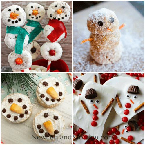 Whether you have snow or not, these 15 awesome snowman are cute & yummy! Great for a winter get together, school bake sale or a fun treat at home! #snowmenrecipes #snowmen #winterrecipes #winterfun