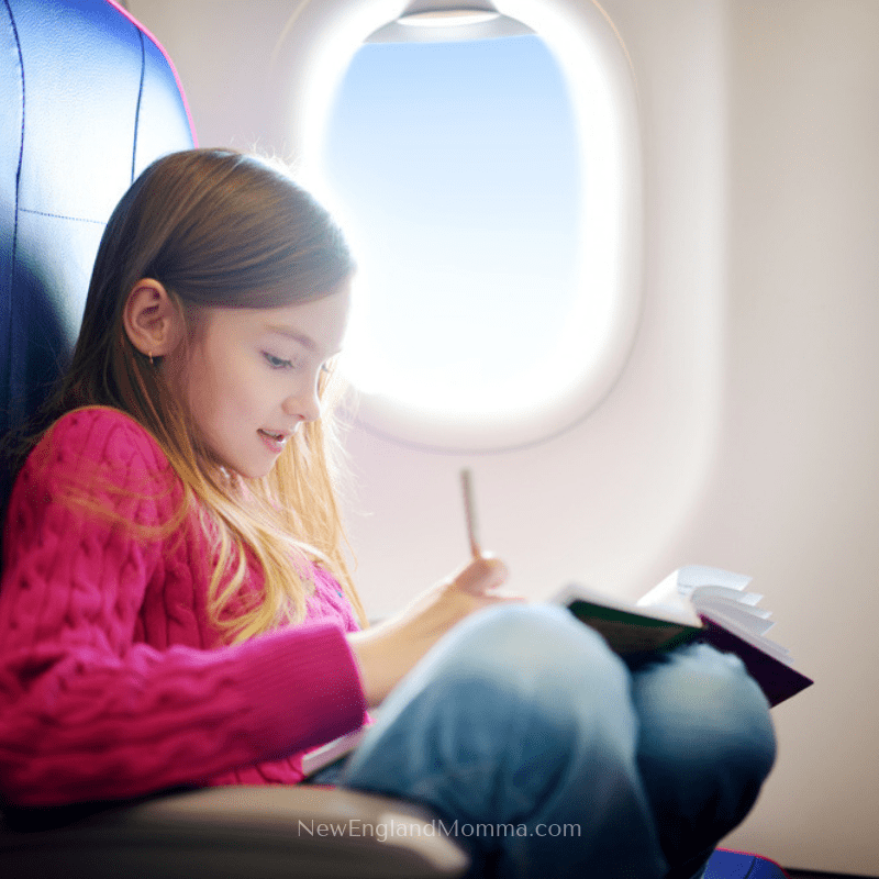 Flying with kids takes some planning to keep them happy and busy while they sit in their seat. Here are over 15 Activity Ideas! #FlyingWithKids #Travelingwithkids 