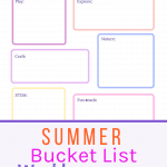 Planning out each week of summer can be easier with the Summer Bucket List Weekly Planner. Summer ideas don't have to be overwhelming. #bucketlist #summerideas #summerplanning #SummerBucketList #SummerFun