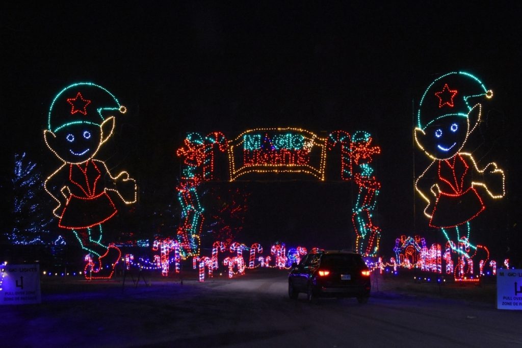 Christmas display at Magic of lights lit up at night 